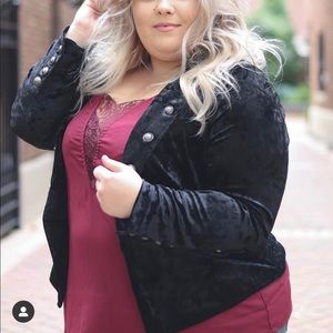 Crushed Velvet Cropped Blazer